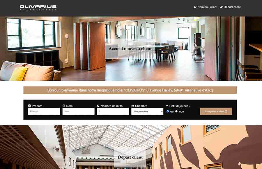 Capture d'écran atelier Projet Hotel